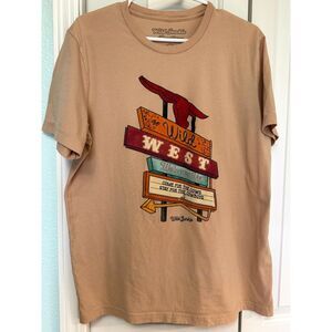 Wild Junkie Boutique "Wild West Welcomes You" T-Shirt Light Brown Size L
